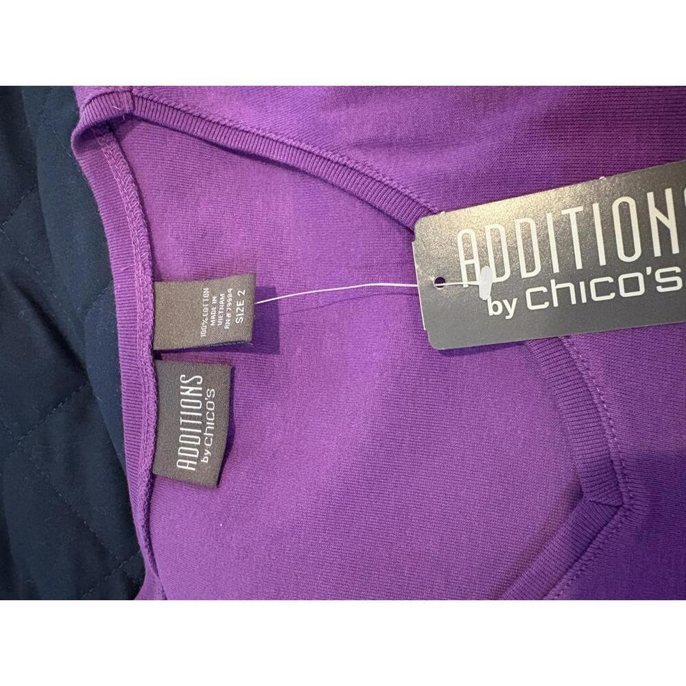 Additions by Chico's Purple V-Neck Tank Top - Size 2 NWT - Picture 3 of 4